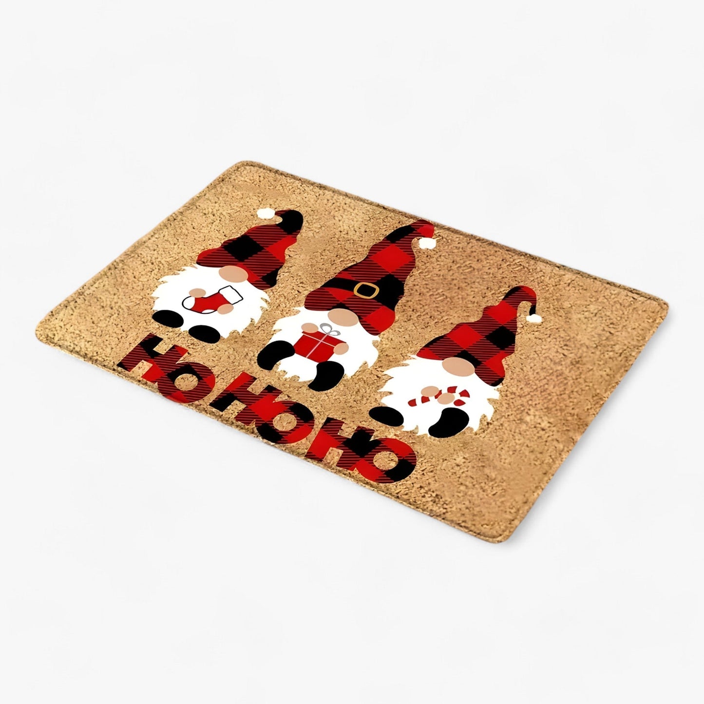 Weihnachtsgnome und Elch | Türmatte - Festliche Innen-/Außendekoration