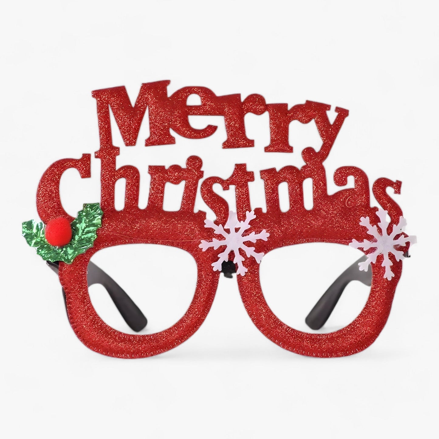 Urlaubsfeiernder | Weihnachtsbrille mit Weihnachtsmann, Weihnachtsbaum und Schneemann - Lustige Accessoires für Festtagsfotos