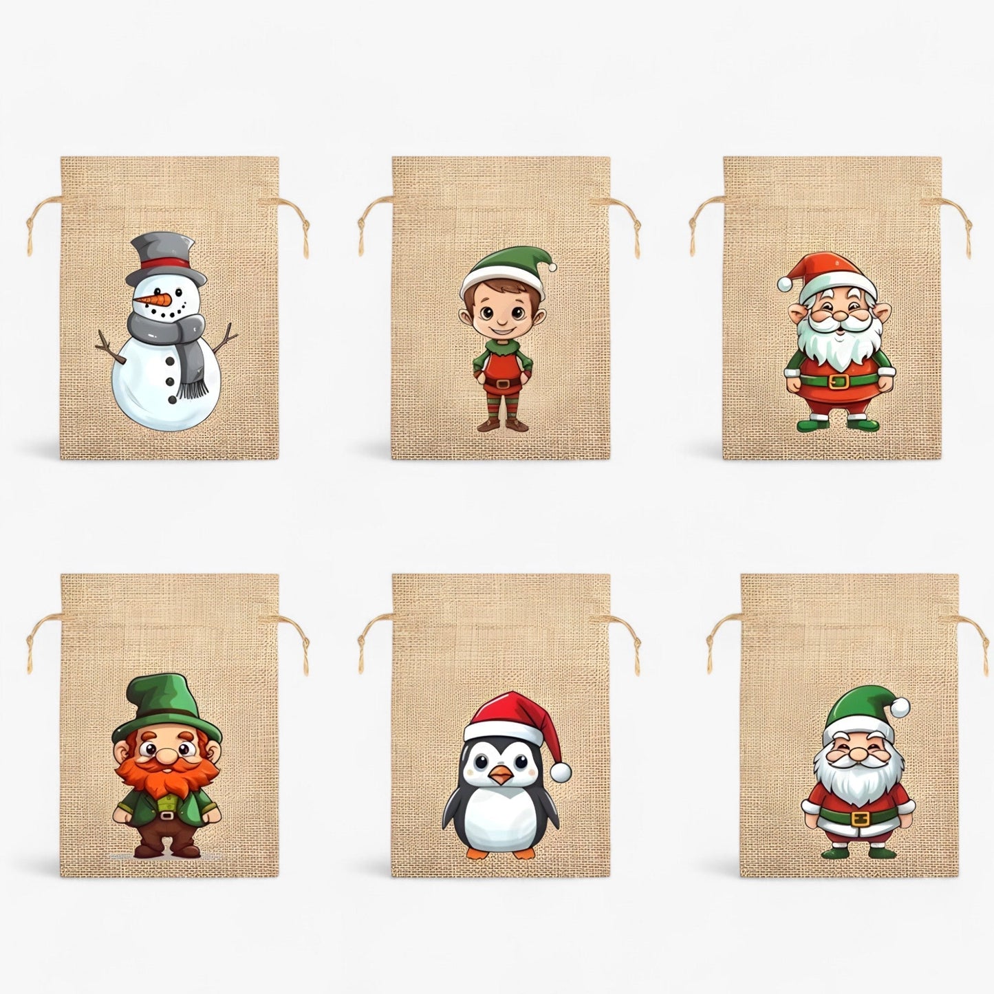 Weihnachtsgeschenktüten mit Weihnachtsmann – perfekt, um Kindern Freude zu bereiten