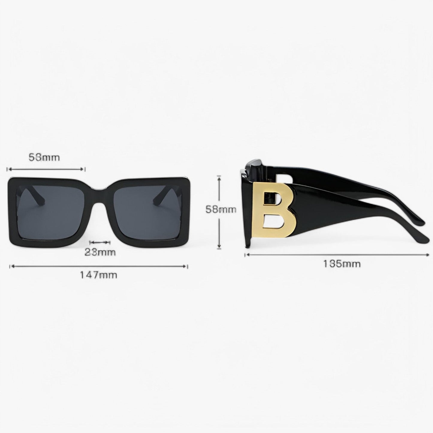Veda | Stoer und stilvoll - Übergroße Sonnenbrille mit UV400-Schutz