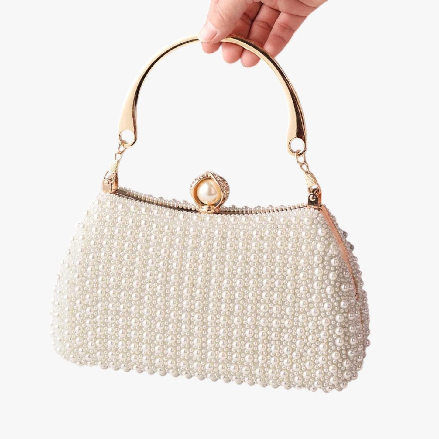 Aviana | Elegante Perlentasche mit Kettchen-Handgriff
