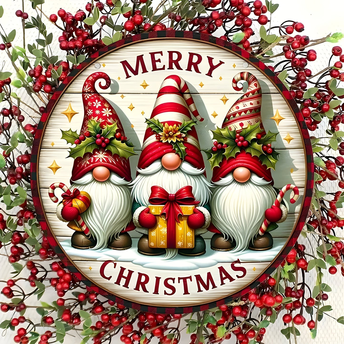Holz Weihnachtsgnom Paneel - Fügen Sie einen fantasievollen Touch hinzu