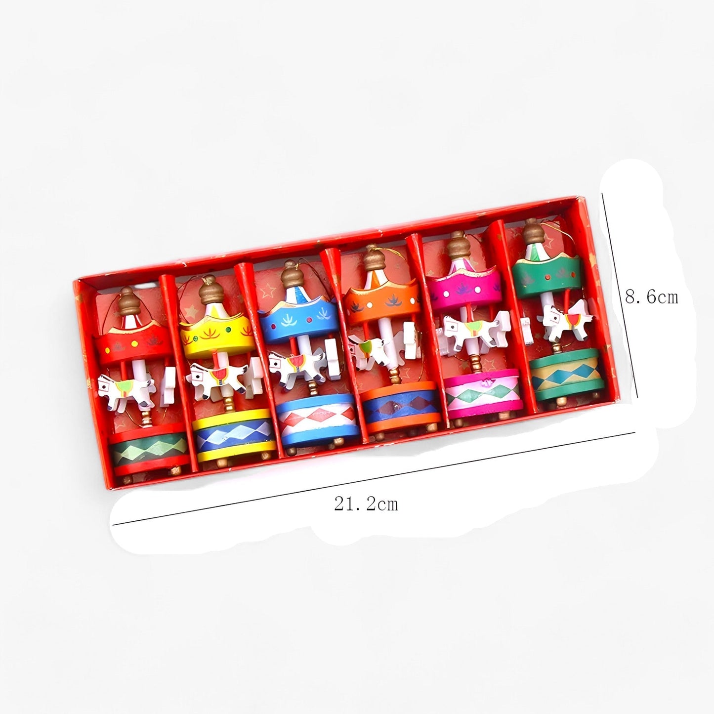 Draaimolen | Miniatur Holzpferd Ornamente für Weihnachten - Unterhaltung und Geschenke für Kinder