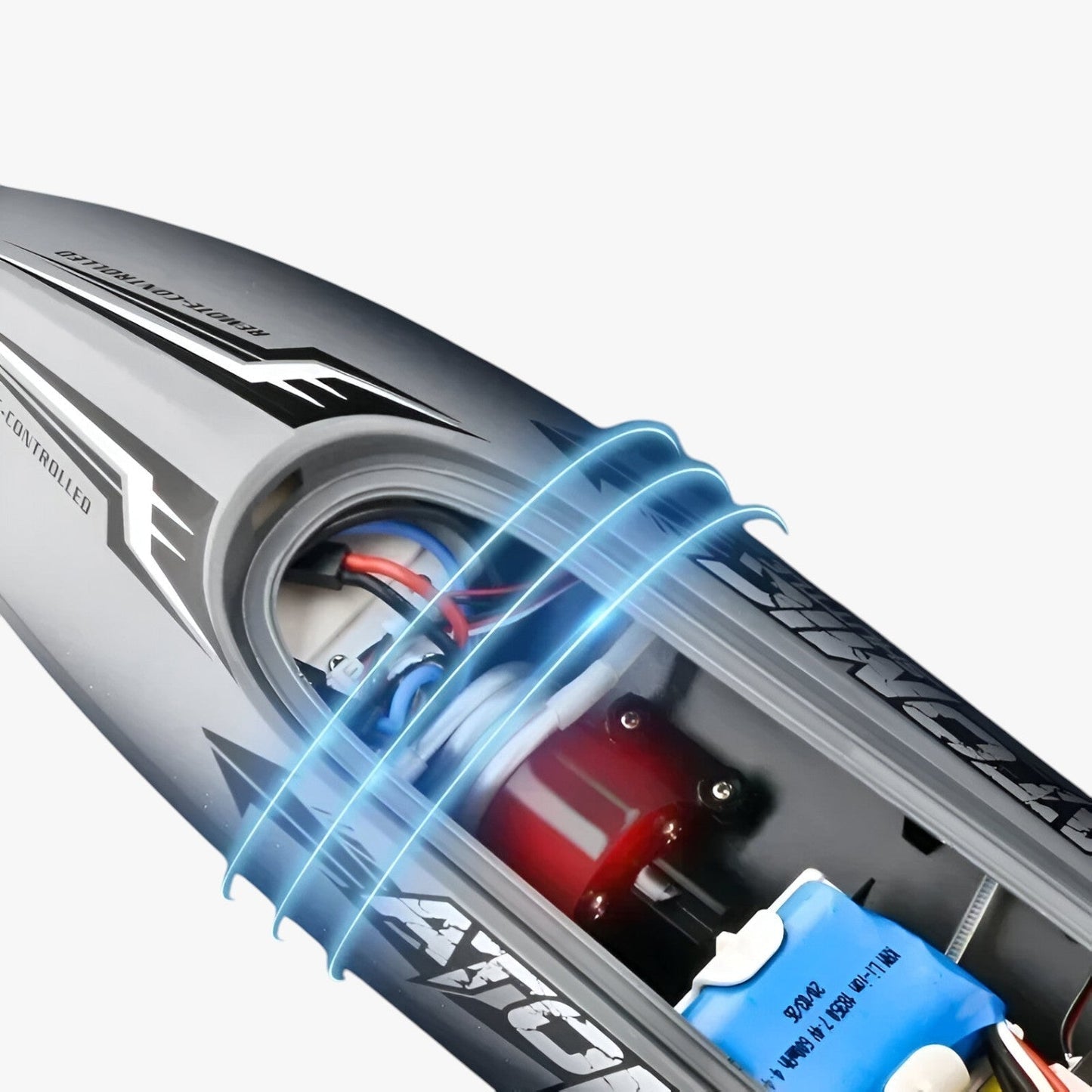 Hochleistungs-Rennboot AquaX – RC-Speedboot mit Wasserkühlung & Auto-Reset