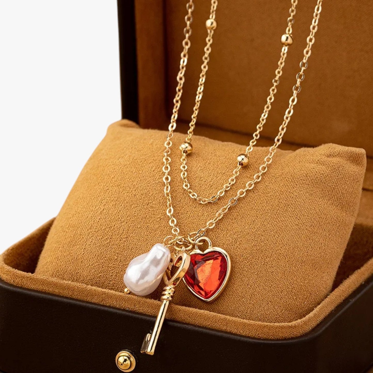 Elsie | Elegante Herz-Halskette mit Perle