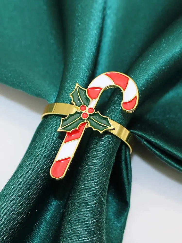 Urlaubs-Eleganz | 6 Weihnachtsserviettenringe mit Tannenzapfen - Perfekt