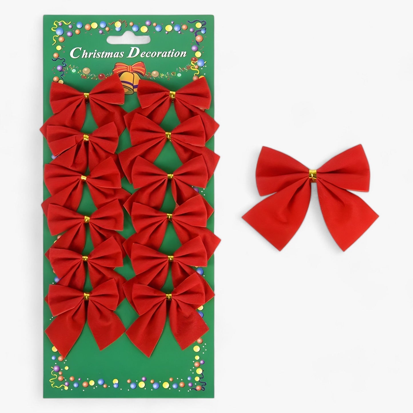 Weihnachtsdekoration | Mini Hängevorrichtungen Rote und Goldene Schleifen - Perfekt für DIY und Geschenkdekoration