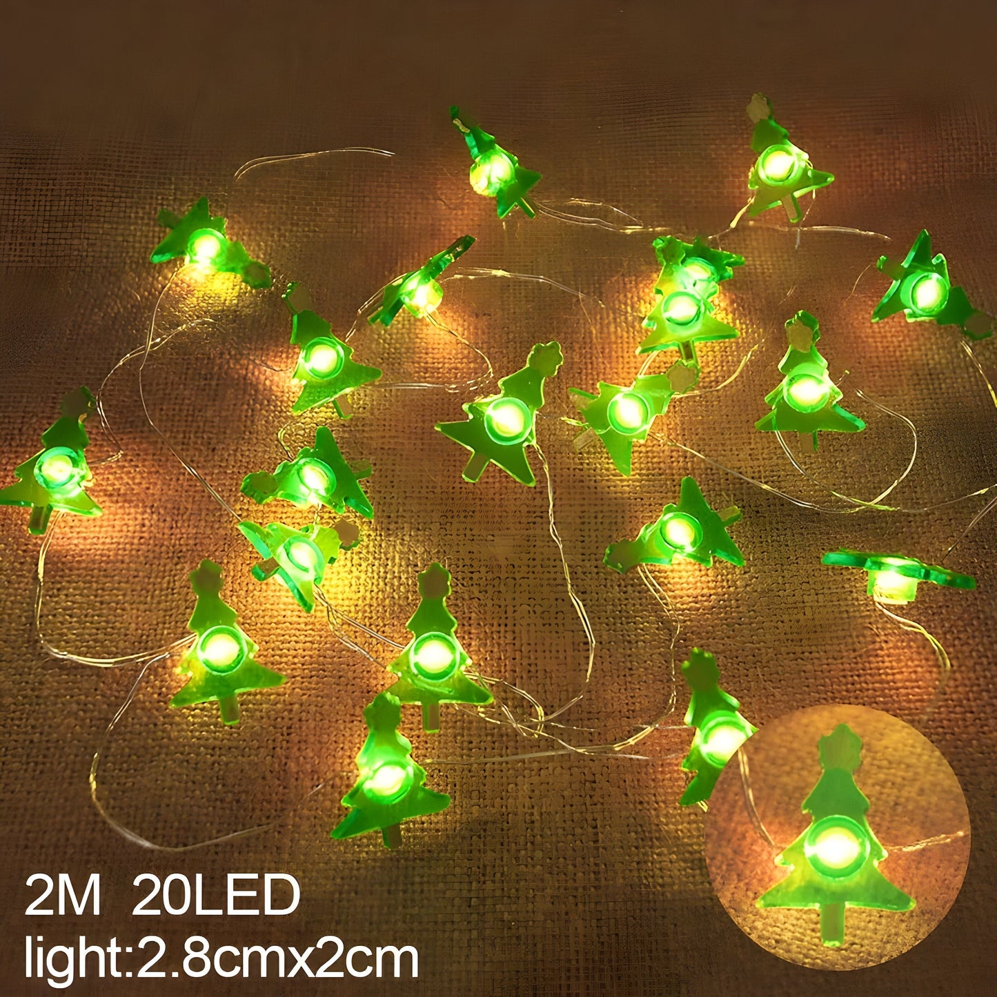 TwinkleLights | LED Lichterschlauch 20LED - Beleuchten Sie Ihre Feste mit dem Weihnachtsmann und Schneeflocken