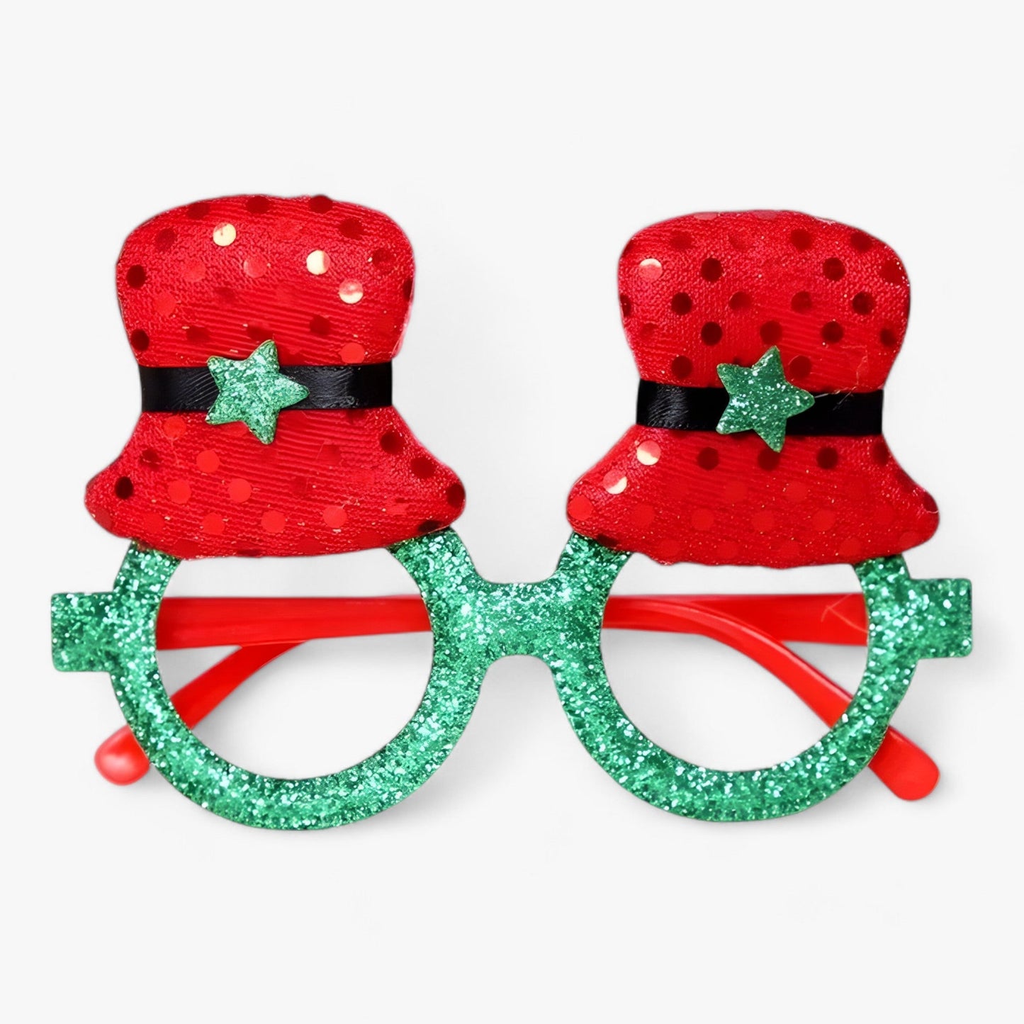 Urlaubsfeiernder | Weihnachtsbrille mit Weihnachtsmann, Weihnachtsbaum und Schneemann - Lustige Accessoires für Festtagsfotos