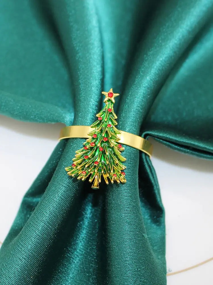 Urlaubs-Eleganz | 6 Weihnachtsserviettenringe mit Tannenzapfen - Perfekt