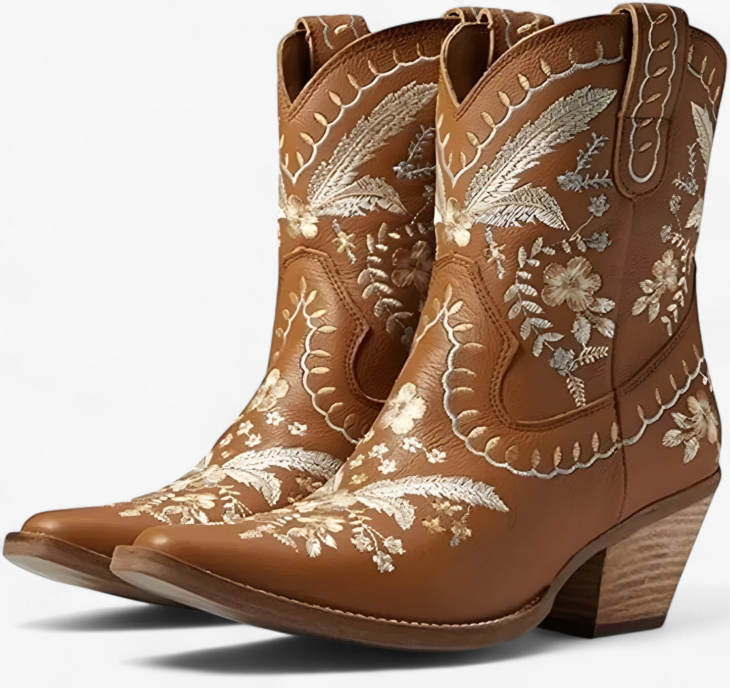 Daisy | Bestickte Westernstiefel mit Blockabsatz, im Cowgirl-Stil