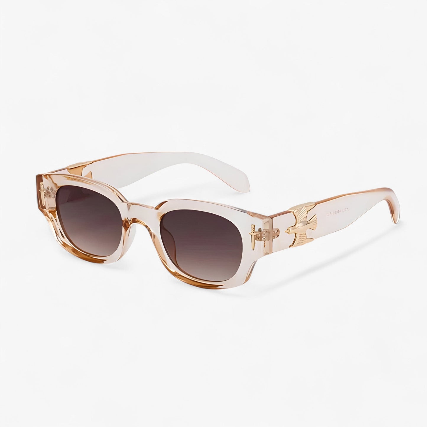 Arvid | Vintage rechteckige Sonnenbrille mit fliegendem Adler