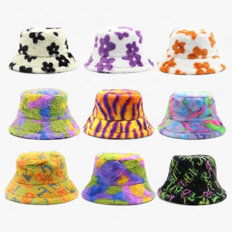 Jasmijn - Winterkappe mit Leopardenmuster aus Kunstpelz