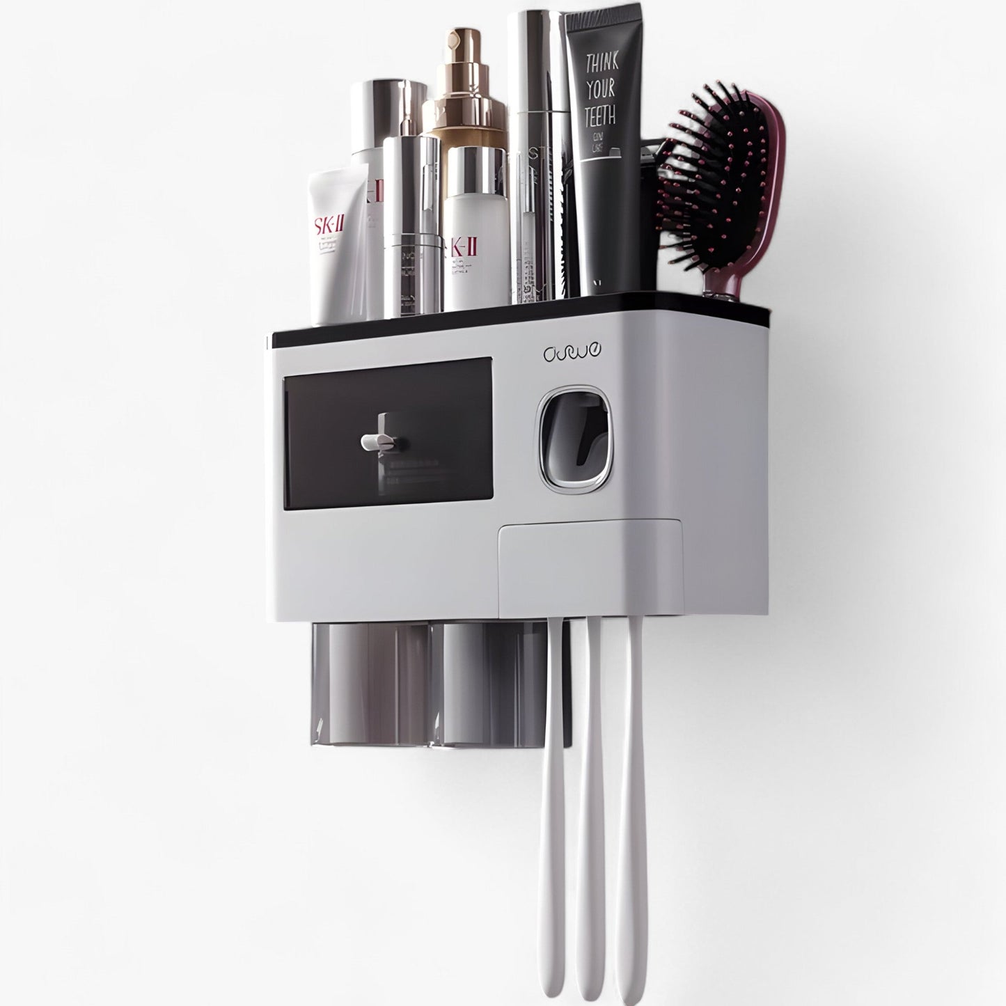 Zahnbürstenhalter | Automatischer Drucker - Wandmontage mit Ablagefach