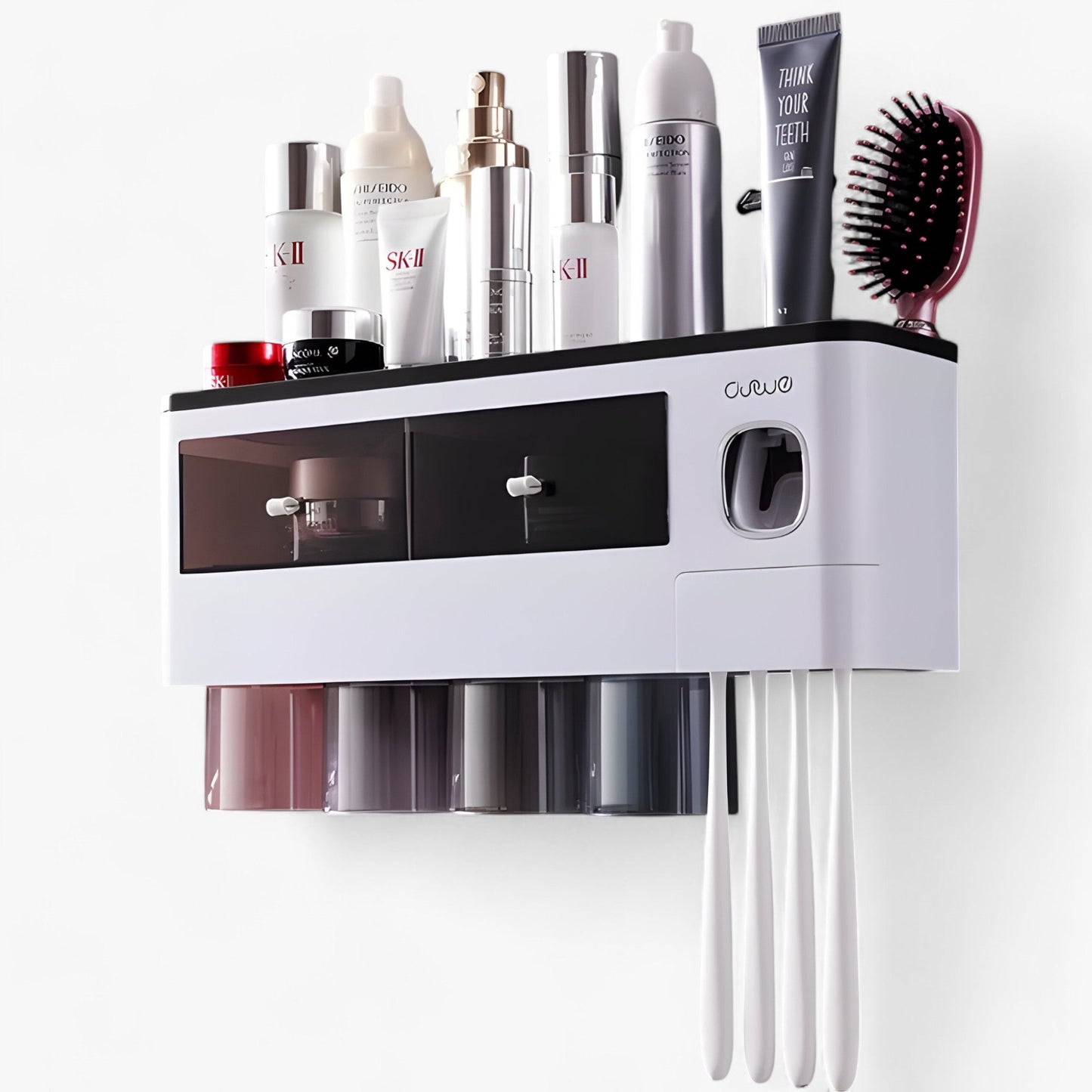 Zahnbürstenhalter | Automatischer Drucker - Wandmontage mit Ablagefach