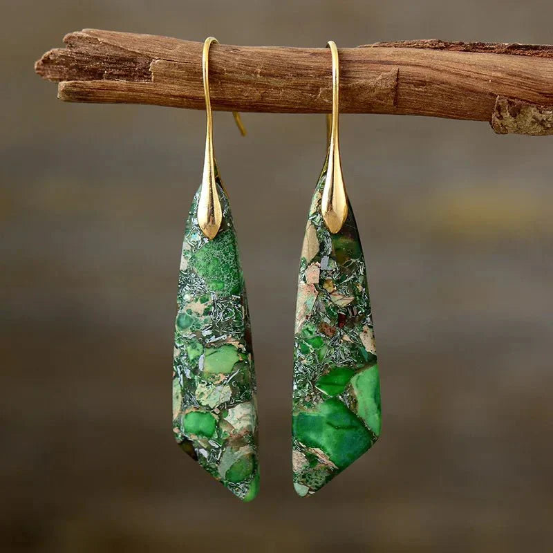 Bohemian Edelsteine Geometrische Ohrringe
