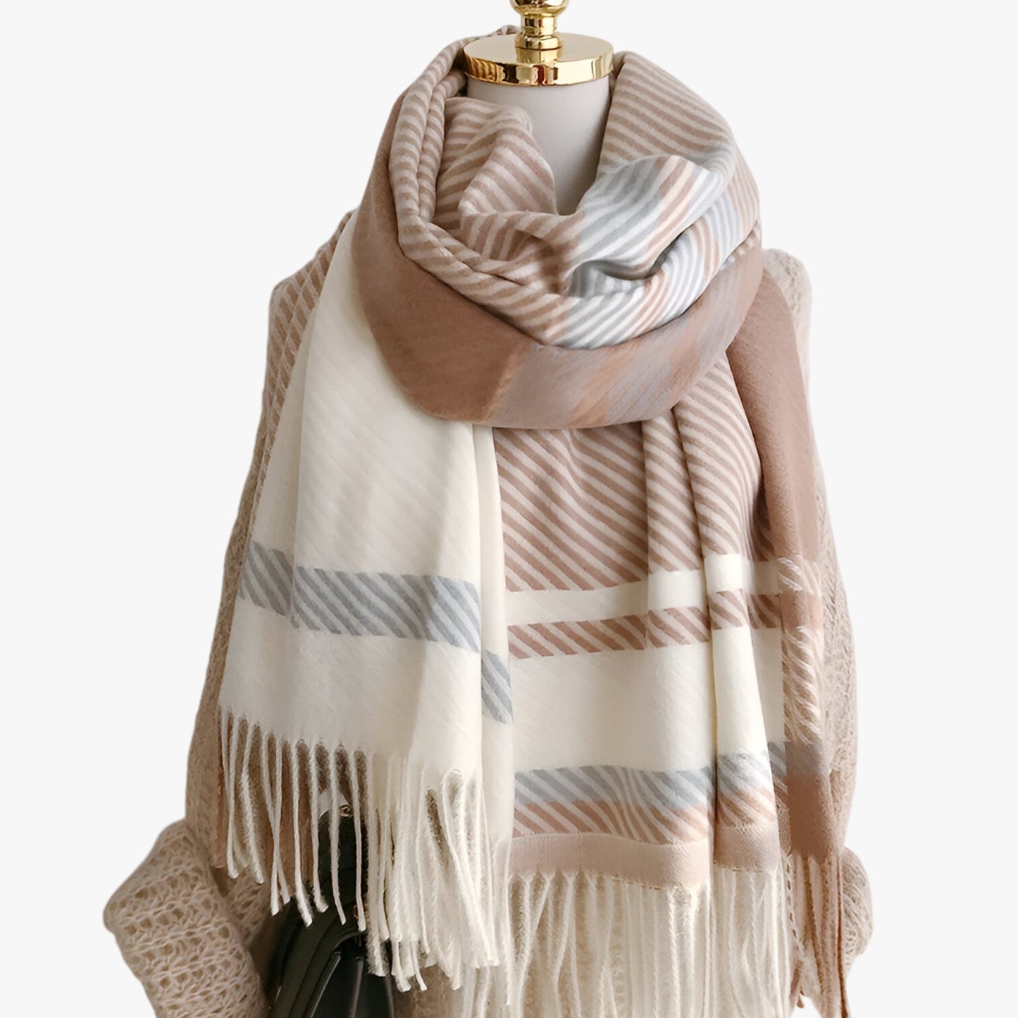 Vintage kariertes Tuch - Eleganter und bequemer Schal