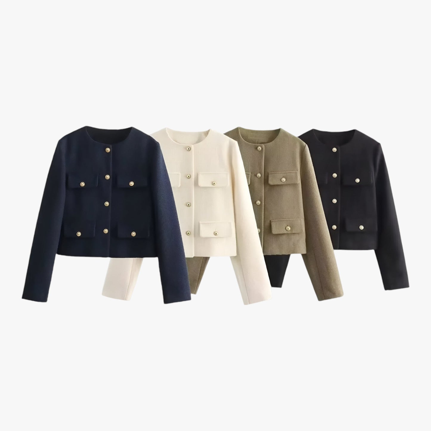 Crop-Jacke aus Tweed - Elegante Fransen-Details für den Herbst