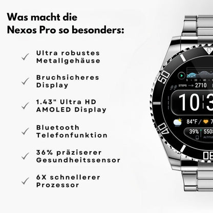 Nexos Pro Smartwatch - Unzerstörbare Militär-Gesundheitsuhr (2025) - Sonderaktion 1+1 Gratis