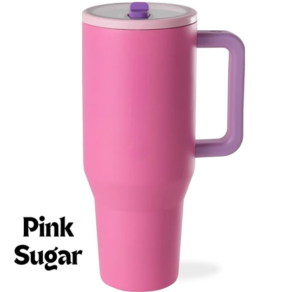 HydroMax™ | Isolierter 40-oz-Trinkbecher mit Griff und ausklappbarem Gummistrohhalm