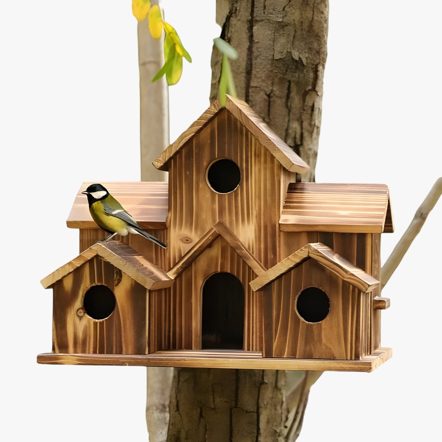 Handgefertigtes Vogelhaus mit 6 Löchern