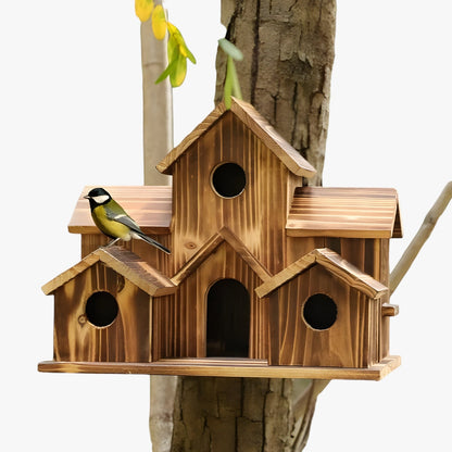Handgefertigtes Vogelhaus mit 6 Löchern