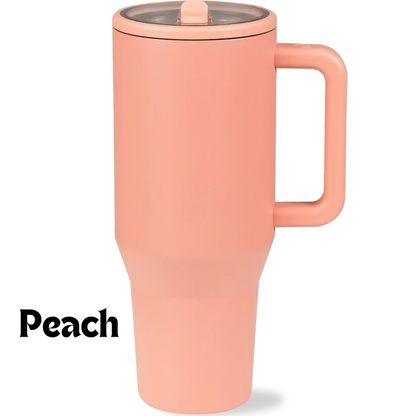 HydroMax™ | Isolierter 40-oz-Trinkbecher mit Griff und ausklappbarem Gummistrohhalm