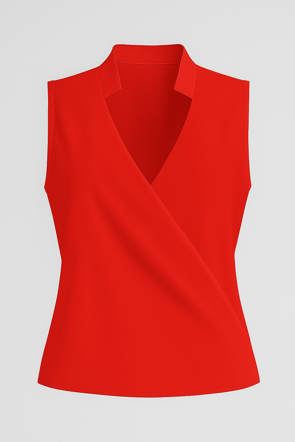 Elena | Ärmellose Bluse mit V-Ausschnitt und Stehkragen