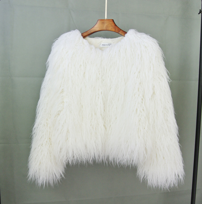 Eleganter Damen Kunstpelzmantel – Soraya