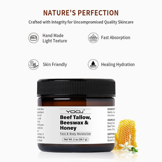 GlowTallow™ - Bovine Fat Beeswax and Honey Facial Moisturiser - Handgemachte 100% natürliche Feuchtigkeitscreme