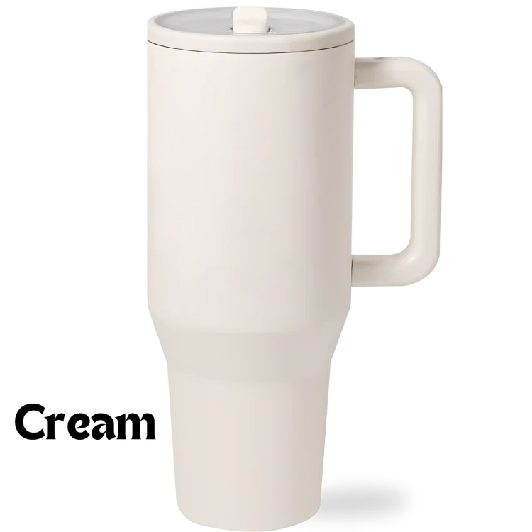 HydroMax™ | Isolierter 40-oz-Trinkbecher mit Griff und ausklappbarem Gummistrohhalm