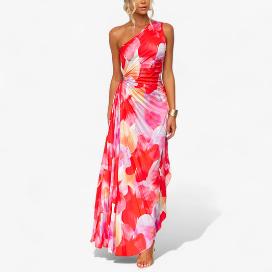 Vianna | Asymmetrisches Kleid mit einem Schulterabschnitt