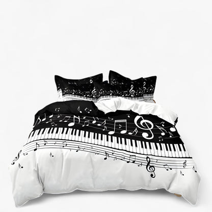 Luxe Layers - Muziek Piano Notitie Dekbedovertrek Beddengoed Set
