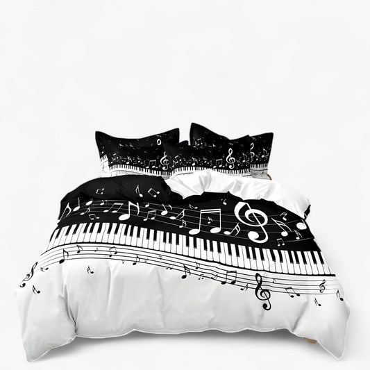 Luxe Layers - Muziek Piano Notitie Dekbedovertrek Beddengoed Set