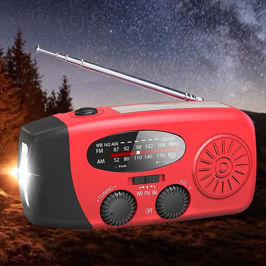 SolarSafe - Notfallradio & Taschenlampe mit Solar- und Handaufladung!