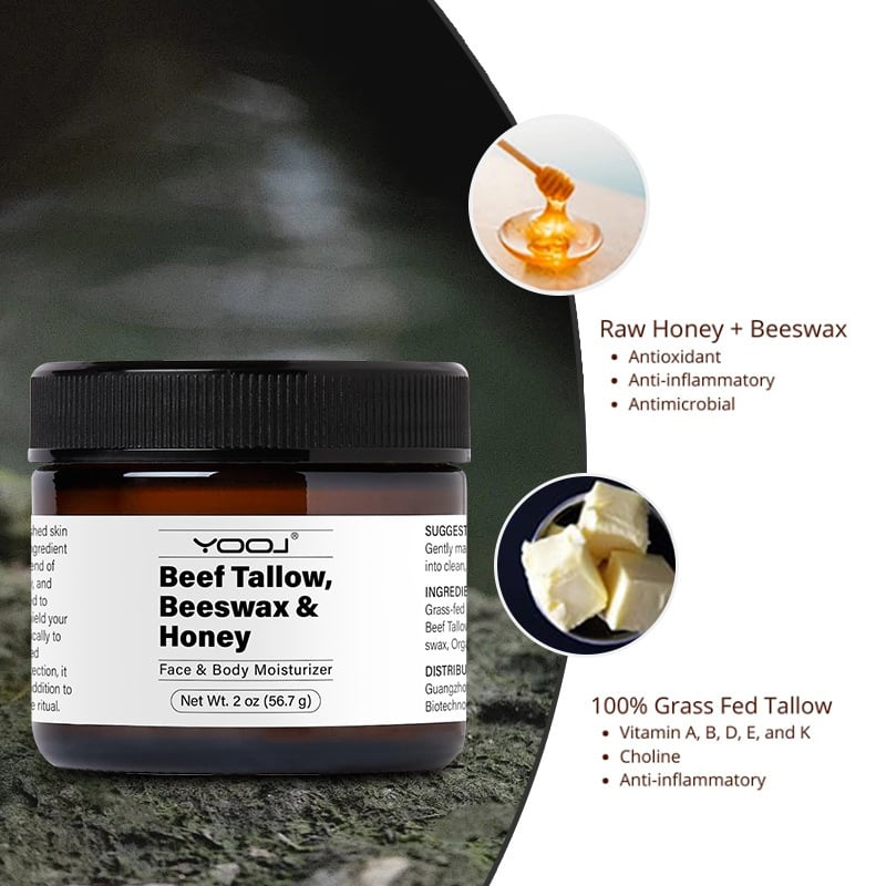 GlowTallow™ - Bovine Fat Beeswax and Honey Facial Moisturiser - Handgemachte 100% natürliche Feuchtigkeitscreme