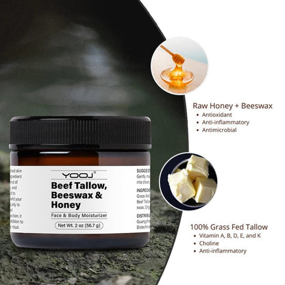GlowTallow™ - Bovine Fat Beeswax and Honey Facial Moisturiser - Handgemachte 100% natürliche Feuchtigkeitscreme