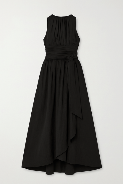 Selene | Figurbetontes Midikleid mit dünnen Trägern und seitlichem Schlitz