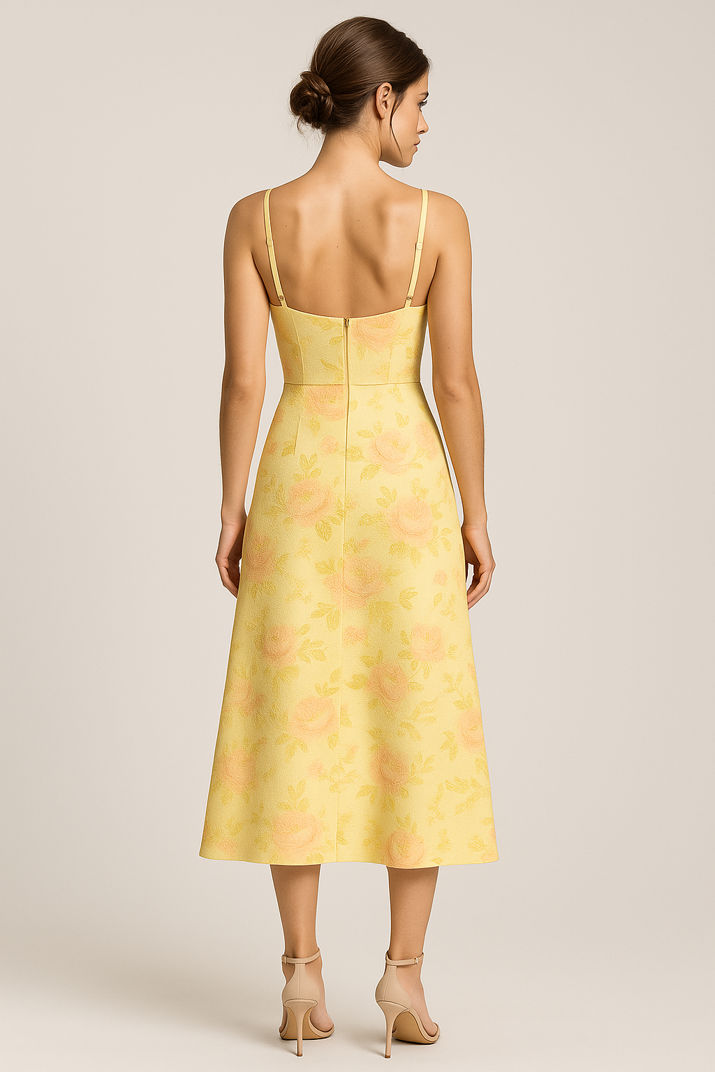 Mary | Figurbetontes Sommerkleid mit Blumenprint und Spaghettiträgern