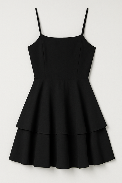 Sienna | Kurzes Sommerkleid mit Spaghettiträgern und Volantrock