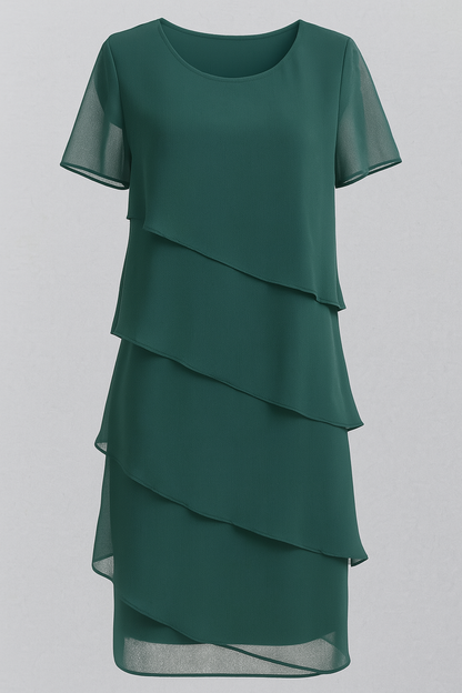 Liana | Elegantes Chiffonkleid mit Lagenlook in edlen Farben