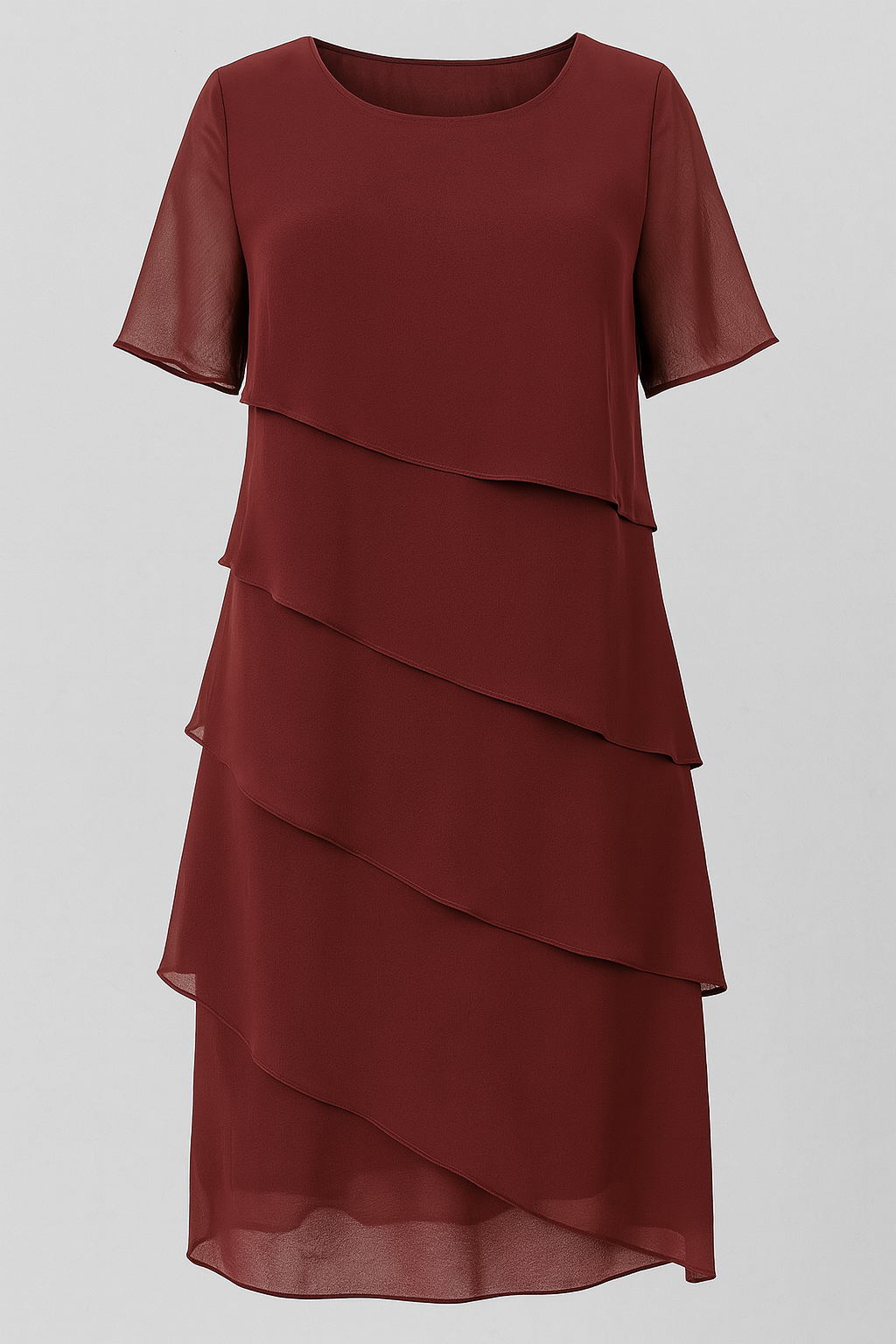 Liana | Elegantes Chiffonkleid mit Lagenlook in edlen Farben