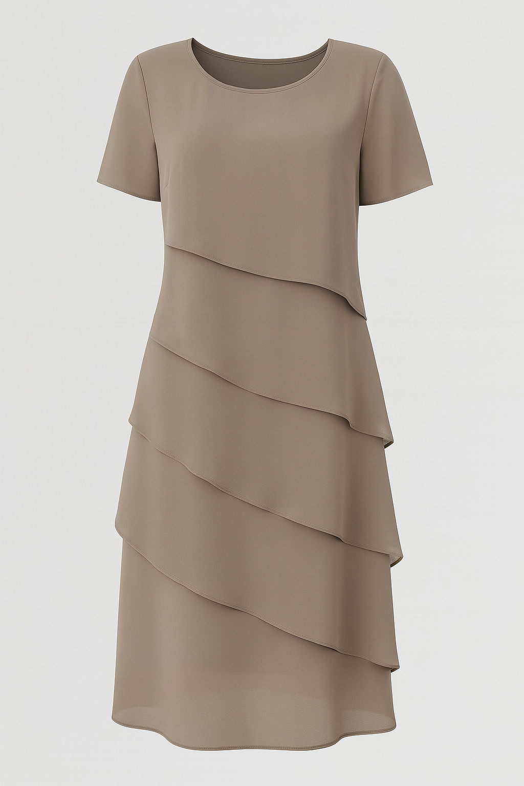 Liana | Elegantes Chiffonkleid mit Lagenlook in edlen Farben