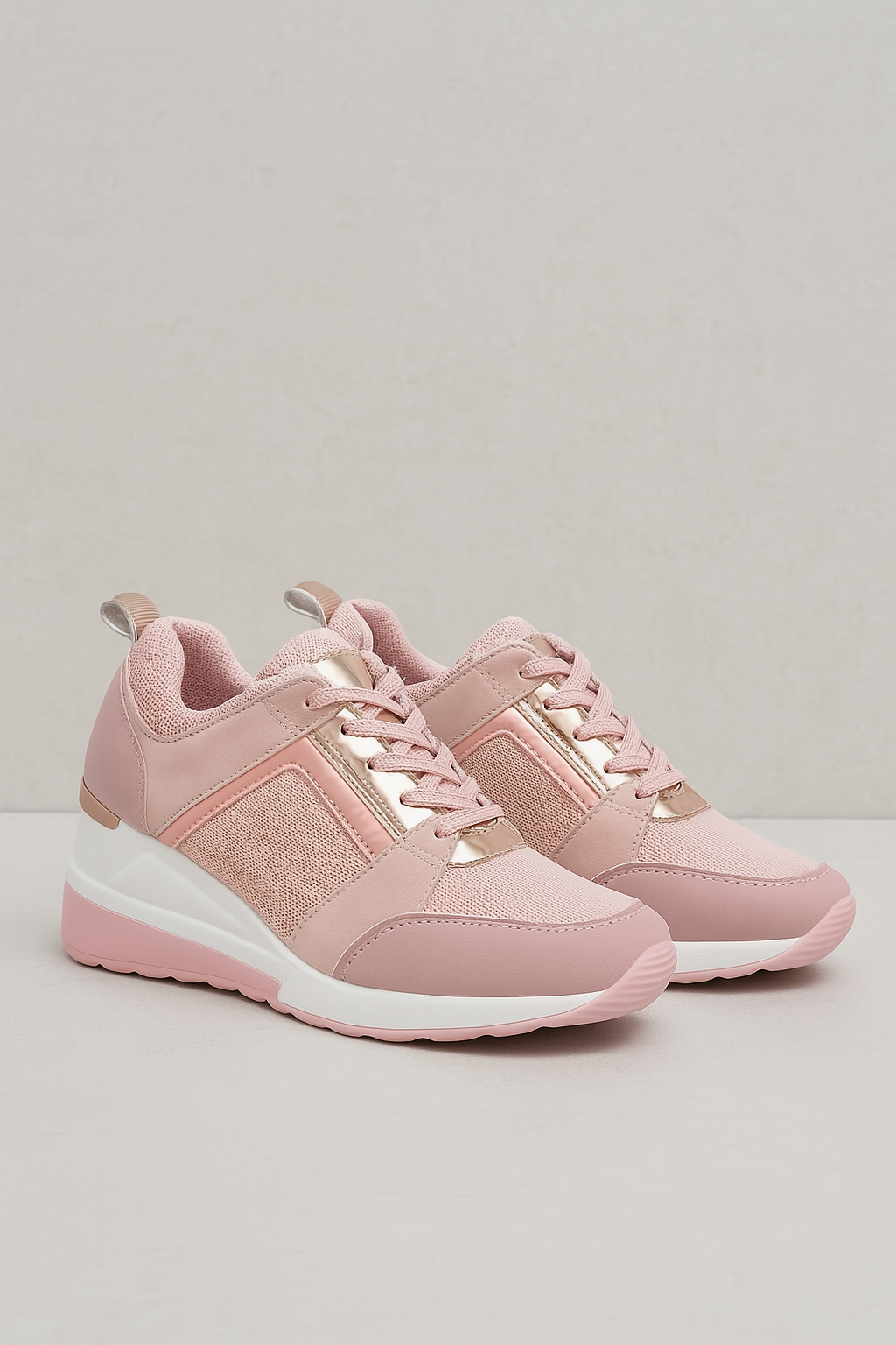 Robert | Stylische Damen Keil-Sneaker mit Metallic-Details & Komfort-Sohle