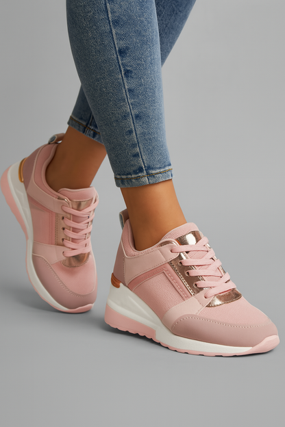 Robert | Stylische Damen Keil-Sneaker mit Metallic-Details & Komfort-Sohle