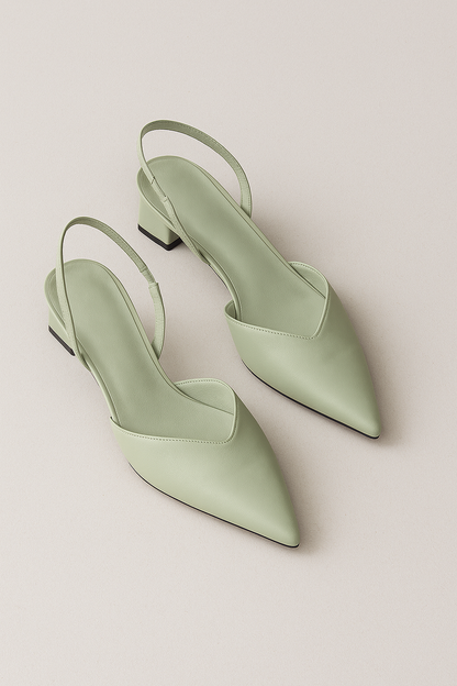 Matilda | Elegante Slingback-Schuhe mit spitzer Kappe & modernem Blockabsatz