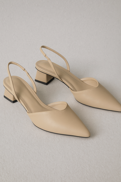 Matilda | Elegante Slingback-Schuhe mit spitzer Kappe & modernem Blockabsatz