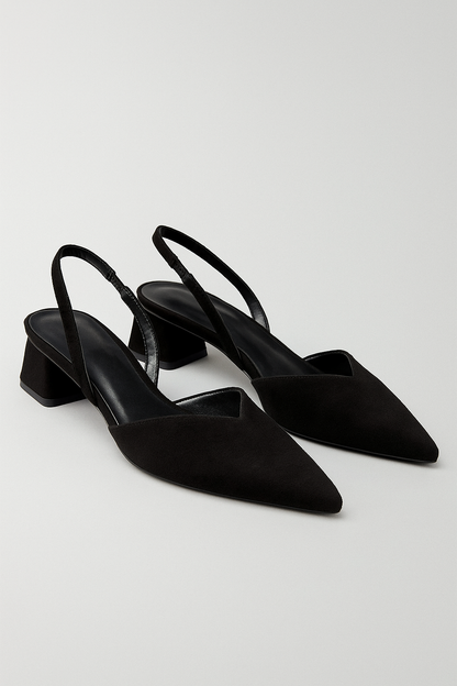 Matilda | Elegante Slingback-Schuhe mit spitzer Kappe & modernem Blockabsatz