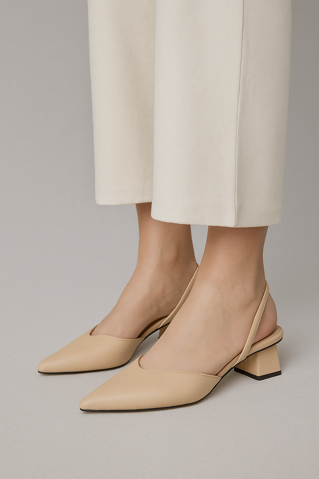 Matilda | Elegante Slingback-Schuhe mit spitzer Kappe & modernem Blockabsatz