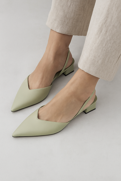 Matilda | Elegante Slingback-Schuhe mit spitzer Kappe & modernem Blockabsatz